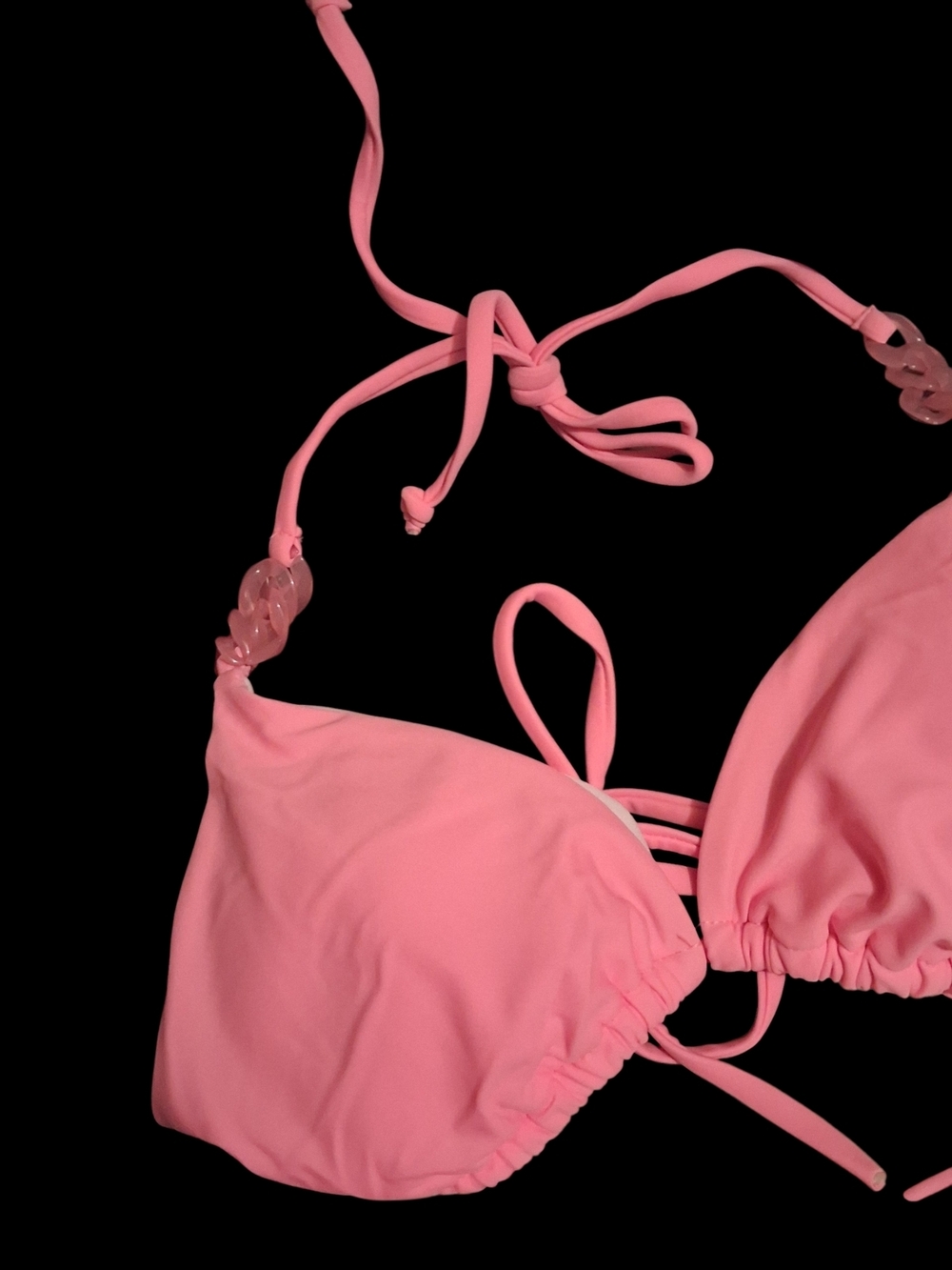 SHEIN Pink Triangle Tie Bikini Set - Picture 3 of 7
